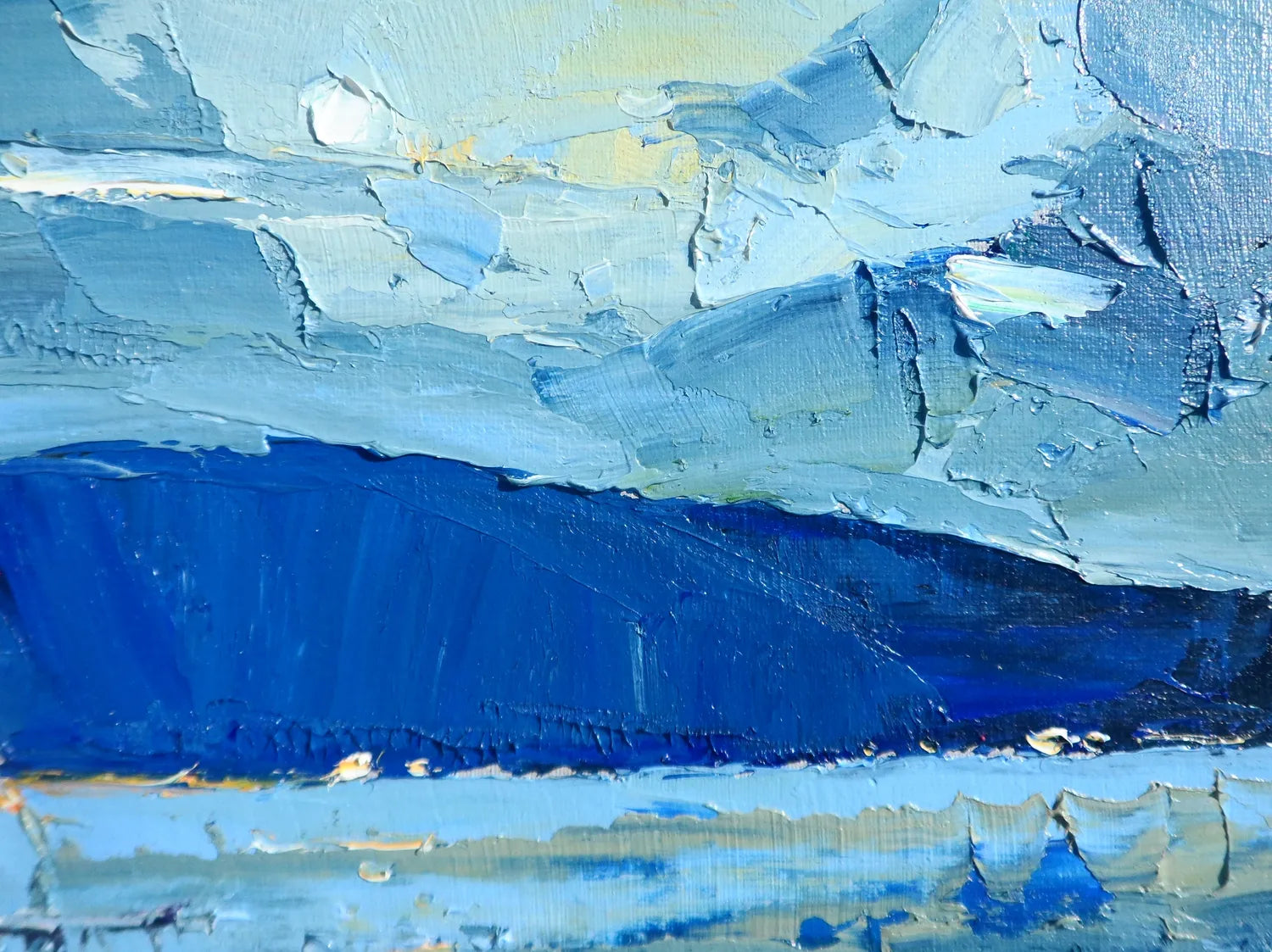 Night Life Original Oil Painting Landscape 25x35 cm Multicolor