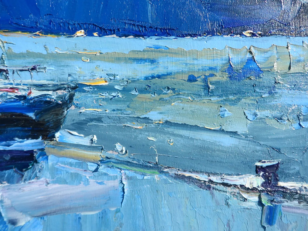 Night Life Original Oil Painting Landscape 25x35 cm Multicolor